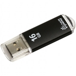Память Smart Buy "V-Cut"  16GB, USB 2.0 Flash Drive, черный (металл. корпус ), SB16GBVC-K