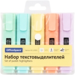 Набор текстовыделителей OfficeSpace 05цв., пастельные цвета, 1-5мм, европодвес, HL5_69050