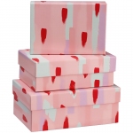 Набор прямоугольных коробок 3в1, MESHU "Stylish pink", (19*12*7,5-15*10*5см), Кп_41113