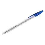 Ручка шариковая СТАММ "555" синяя, 0,7мм, прозрачный корпус, РШ200
