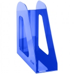 Лоток для бумаг вертикальный СТАММ "Фаворит", тонированный синий, ширина 90мм, ЛТВ-30556