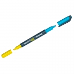 Текстовыделитель двусторонний Berlingo "Textline HL220" желтый/голубой, 0,5-4мм, T2032
