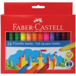 Фломастеры Faber-Castell "Замок" "Jumbo", 24цв., утолщенные, смываемые, картон, европодвес, 554324