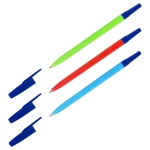 Ручка шариковая СТАММ "049" синяя, 0,7мм, неоновый микс, РШ-30352