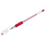 Ручка гелевая Crown "Hi-Jell Grip" красная, 0,5мм, грип, HJR-500RB