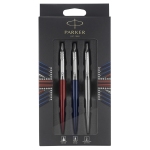 Набор Parker "Jotter London Trio": шариковая ручка + гелевая ручка + механический карандаш, подарочная упаковка, европодвес, 2032740