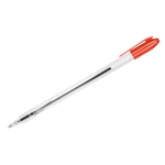 Ручка шариковая СТАММ "VeGa" красная, 0,7мм, прозрачный корпус, РШ110