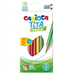 Карандаши цветные пластиковые Carioca "Tita", 12цв., трехгран., заточен., картон, европодвес, 42786