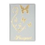 Обложка для паспорта OfficeSpace "Бабочки" мягкий полиуретан, серебро, тиснение золотом, 342741