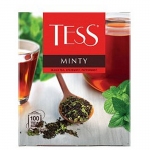 Чай Tess "Minty", черный, с ароматом мяты, 100 фольг. пакетиков по 1,5г, 1663-09