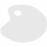 Палитра Гамма, плоская, овальная, белая, пластик, 10122023