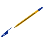 Ручка шариковая СТАММ "555" синяя, 0,7мм, тонированный оранжевый корпус, РШ-30406