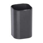 Подставка-стакан СТАММ "Фаворит", пластиковая, квадратная, черная, ПС-30473