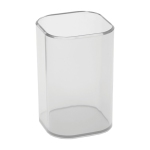 Подставка-стакан СТАММ "Фаворит", пластиковая, квадратная, прозрачная, ПС-30475
