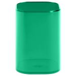 Подставка-стакан СТАММ "Фаворит", пластиковая, квадратная, тонированная зеленая, ПС-30581