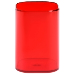 Подставка-стакан СТАММ "Фаворит", пластиковая, квадратная, тонированная красная, ПС-30582