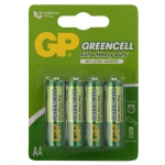 Батарейка GP Greencell AA (R6) 15S солевая, BL4, GP 15G-2CR4