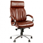 Кресло руководителя Helmi HL-ES04 "Strength" повыш. прочности, кожа бордовая, мультибл, хром, до 250кг, 311367