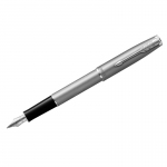 Ручка перьевая Parker "Sonnet Sand Blasted Stainless Steel" черная, 0,8мм, подарочная упаковка, 2146873