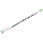 Ручка гелевая Crown "Glitter Metal Jell" светло-зеленая с блестками, 1,0мм, MTJ-500GLS(D)