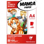 Скетчбук для маркеров 50л., А4 Clairefontaine "Manga Illustrations", на склейке, 100г/м2, 94042C