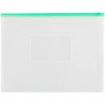 Папка-конверт на zip-молнии OfficeSpace А4, полипропилен, 150мкм, прозрачная, карман, молния зеленая, 329759