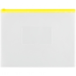 Папка-конверт на zip-молнии OfficeSpace А4, полипропилен, 150мкм, прозрачная, карман, молния желтая, 329761