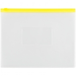 Папка-конверт на zip-молнии OfficeSpace А5, полипропилен, 150мкм, прозрачная, карман, молния желтая, 329765