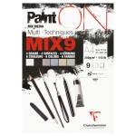Скетчбук - альбом для смешанных техник 27л., А4 Clairefontaine "Paint ON", на склейке, 250г/м2, 5цветов, 4 типа поверхности, 960076C