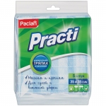 Салфетки для уборки Paclan "Practi", набор 5шт., вискоза, 35*35см, европодвес, 410121