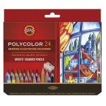 Карандаши цветные художественные Koh-I-Noor "Polycolor 3834", 24цв., заточен.+ точилка+2 ч/гр. кар. 1500, картон, европодвес, 3834024007KZ