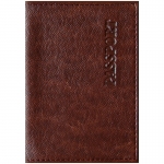 Обложка для паспорта OfficeSpace "Бизнес", кожзам, коричневый, 254218