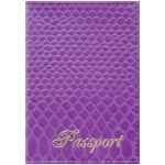 Обложка для паспорта OfficeSpace "Питон", кожа, сирень, 254224