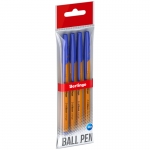 Ручка шариковая Berlingo "Tribase Orange" синяя, 0,7мм, 4шт., пакет с европодвесом, CBp_70910_4