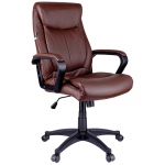 Кресло руководителя Helmi HL-E02 "Income", экокожа коричневая, 274816