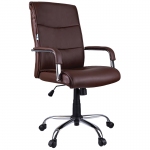 Кресло руководителя Helmi HL-E03 "Accept", экокожа коричневая, 274818