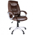 Кресло руководителя Helmi HL-E06 "Balance", экокожа коричневая, механизм качания, 274827