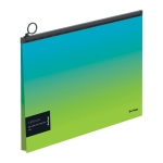 Папка-конверт на молнии с расширением Berlingo "Radiance" А4, 180мкм, голубой/зеленый градиент, ZBx_A4003