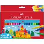 Фломастеры Faber-Castell "Замок", 50цв., смываемые, картон, европодвес, 554204