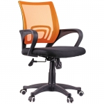 Кресло оператора OfficeSpace SP-M96, ткань, спинка сетка оранж/сиденье TW черная, механизм качания, 278596