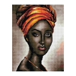Алмазная мозаика ТРИ СОВЫ "Африканская женщина", 30*40см, холст, картонная коробка с пластиковой ручкой, АМ3040_47544