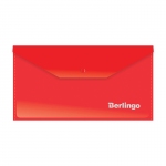 Папка-конверт на кнопке Berlingo, С6, 180мкм, красная, AKk_06303