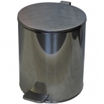 Ведро-контейнер для мусора (урна) Титан, 15л, с педалью, круглое, металл, хром, 268435