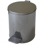 Ведро-контейнер для мусора (урна) Титан, 7л, с педалью, круглое, металл, хром, 268437