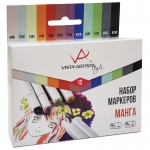 Набор маркеров для творчества Vista-Artista "Style" 12цв., пулевидный/скошенный, 0,7мм/1-7мм, Манга, 60331517622
