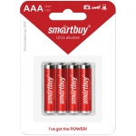Батарейка SmartBuy AAA (LR03) алкалиновая, BC4, SBBA-3A04B