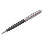 Ручка шариковая Parker "Sonnet Premium Metal&Grey PGT" черная, 1,0мм, поворот., подарочная упаковка, 2119791