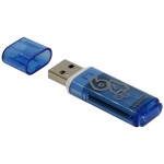 Память Smart Buy "Glossy"  64GB, USB 2.0 Flash Drive, голубой, SB64GBGS-B
