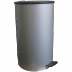 Ведро-контейнер для мусора (урна) Титан, 40л, с педалью, круглое, металл, серый металлик, 268445