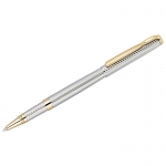 Ручка-роллер Delucci "Celeste" синяя, 0,6мм, цвет корпуса - серебро/золото, подарочная упаковка, CPs_61913